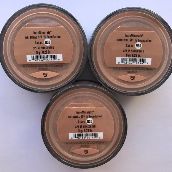 #NWT bareMinerals SPF15 Original Foundation Tan N30 8g/0.28oz  - Lot of 3 - Picture 1 of 2